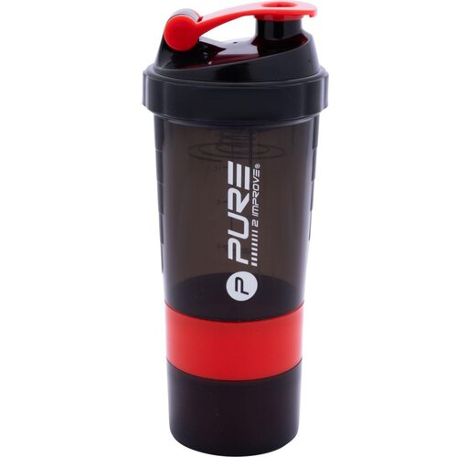 Shaker PURE2IMPROVE 7095725 Czarno-czerwony (500 ml)