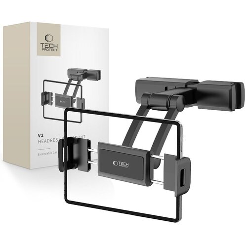 Uchwyt na telefon i tablet TECH-PROTECT V2 Stretchable Headrest Czarny