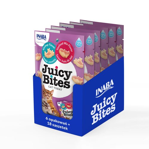 Przysmak dla kota INABA Juicy Bites Krewetki i owoce morza 18 x 11,3 g