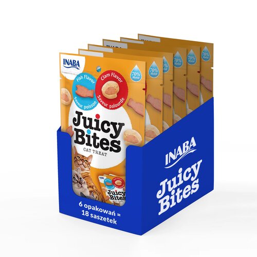 Przysmak dla kota INABA Juicy Bites Ryba i małże 18 x 11,3 g