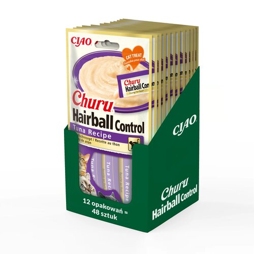 Przysmak dla kota INABA Churu Hairball Control Tuńczyk 48 x 14 g
