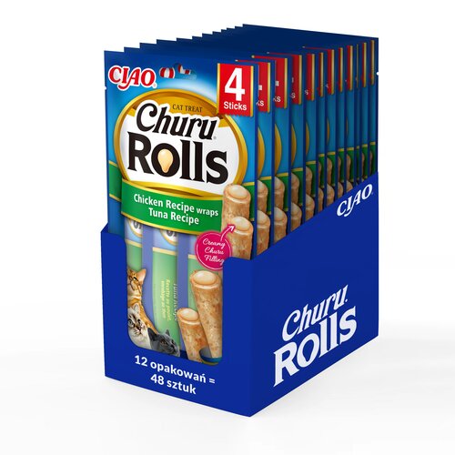 Przysmak dla kota INABA Churu Rolls Kurczak i tuńczyk 48 x 10 g
