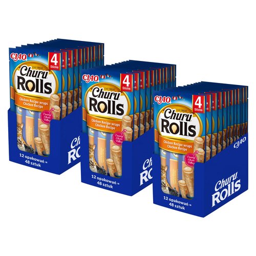 Przysmak dla kota INABA Churu Rolls Kurczak wrapy 144 x 10 g
