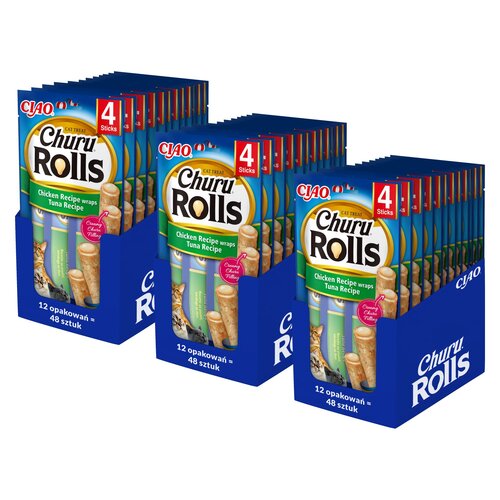 Przysmak dla kota INABA Churu Rolls Kurczak i tuńczyk 144 x 10 g