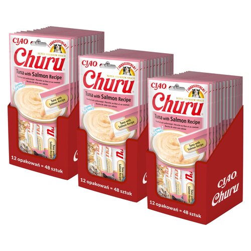 Przysmak dla kota INABA Ciao Churu Tuńczyk z łososiem 144 x 14 g