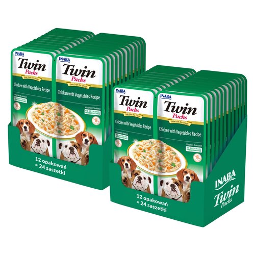 Karma dla psa INABA Twin Chicken Vegetables 48 x 40 g