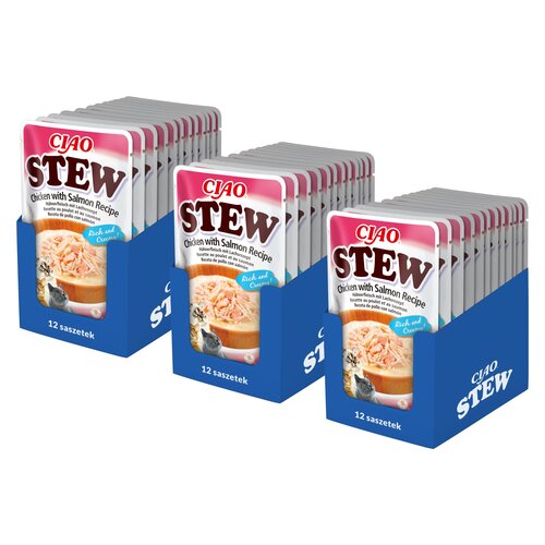 Karma dla kota INABA Ciao Stew Chicken With Salomon 36 x 40 g