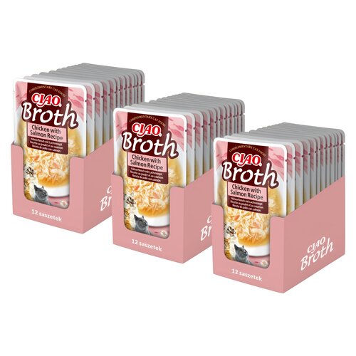 Karma dla kota INABA Ciao Broth Kurczak z łososiem 36 x 40 g