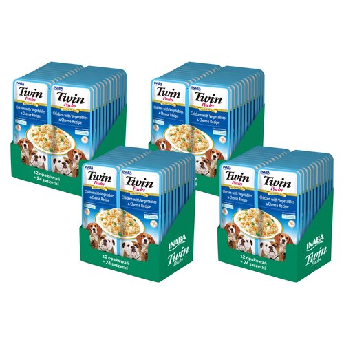 Karma dla psa INABA Twin Chicken Vegetables & Cheese 96 x 40 g