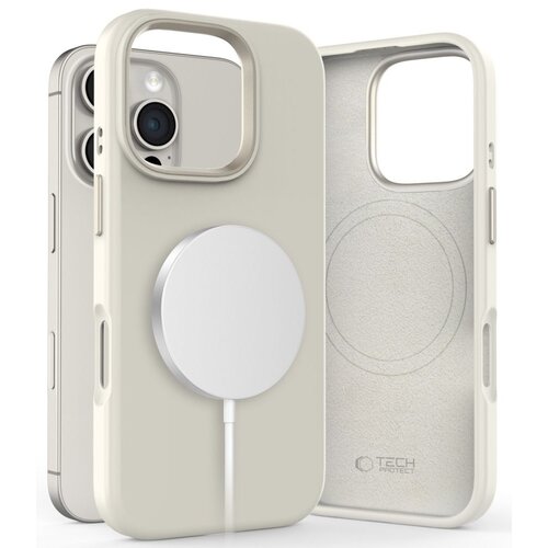 Etui TECH-PROTECT Silicone Pure MagSafe do Apple iPhone 16 Pro Max Beżowy
