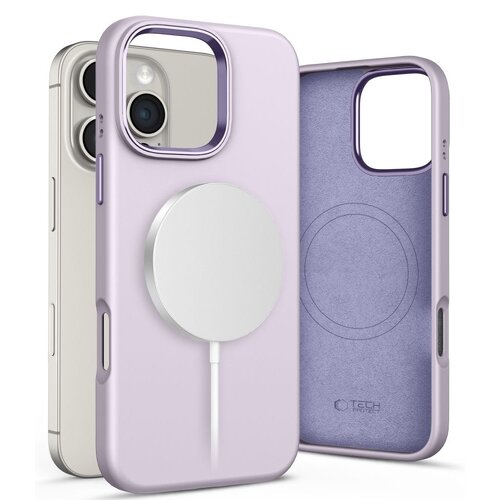 Etui TECH-PROTECT Silicone Pure MagSafe do Apple iPhone 16 Pro Fioletowy