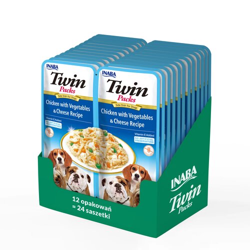 Karma dla psa INABA Twin Chicken Vegetables & Cheese 24 x 40 g