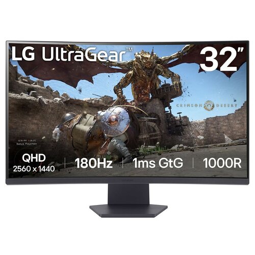 Monitor LG UltraGear 32GS60QC-B.AEUQ 32" 2560x1440 180Hz 1 ms [GTG] Curved