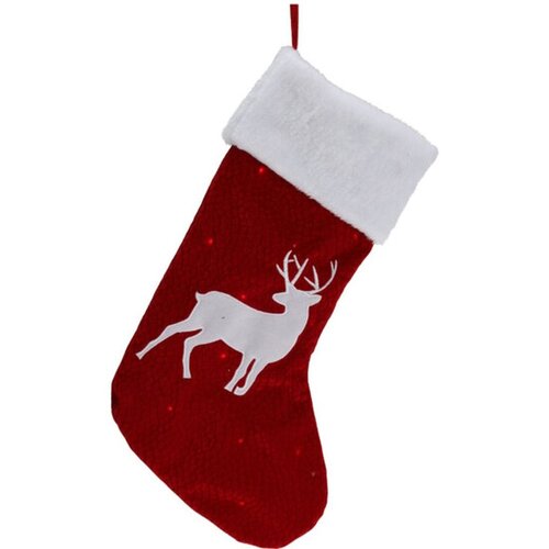 Skarpeta na prezenty CHRISTMAS DECORATION Led Renifer 41 cm