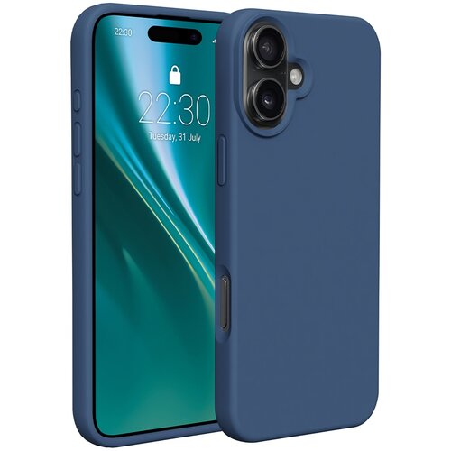 Etui ETTERI Silicone do Apple iPhone 16 Plus Ciemnoniebieski