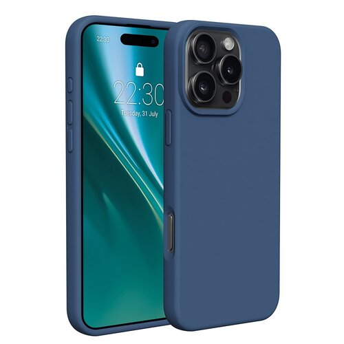 Etui ETTERI Silicone do Apple iPhone 16 Pro Ciemno-niebieski