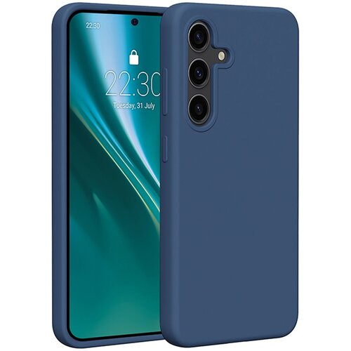 Etui ETTERI Silicone do Samsung Galaxy S24 Ciemno-niebieski