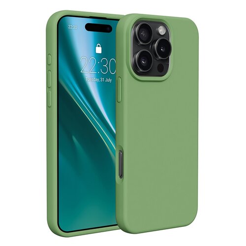 Etui ETTERI Silicone do Apple iPhone 16 Pro Jasnozielony