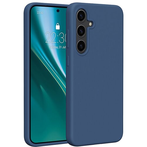 Etui ETTERI Silicone do Samsung Galaxy S24 Plus Ciemno-niebieski