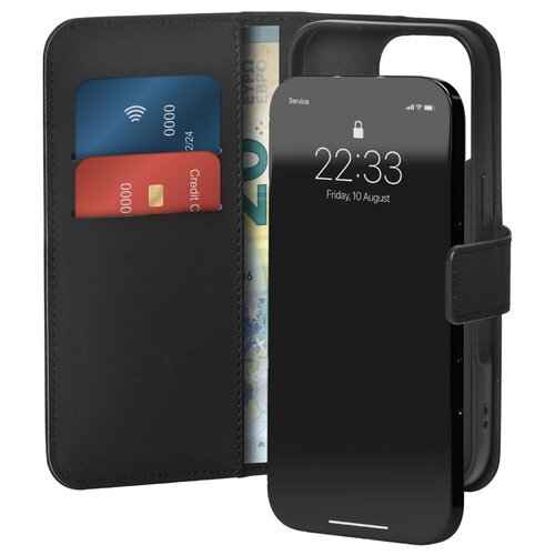 Etui PURO Wallet Stand do Apple iPhone 16 Pro Czarny