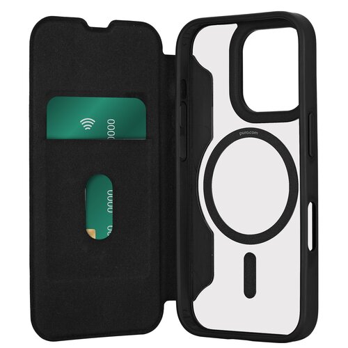 Etui PURO Book MagSafe do Apple iPhone 16 Pro Max Czarny