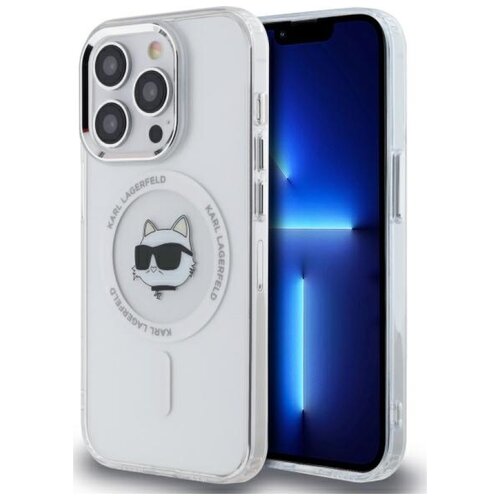 Etui KARL LAGERFELD IML Metal Choupette Head MagSafe do Apple iPhone 14 Pro Biały