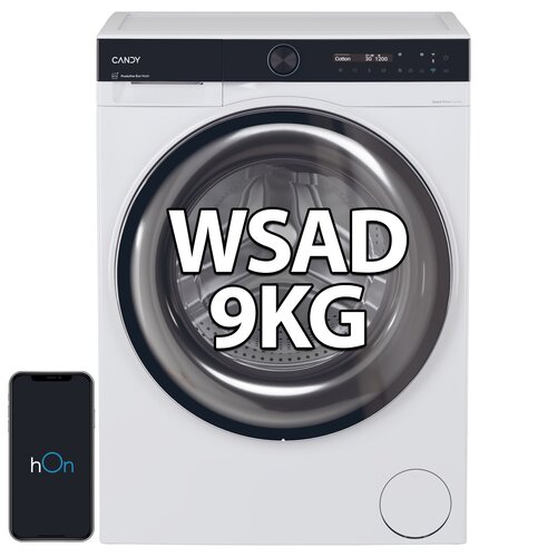 Pralka CANDY AI ProWash 700  BS 49SB8-S 9kg 1400 obr ProActive EcoWash hOn Szybkie programy Higiena Plus
