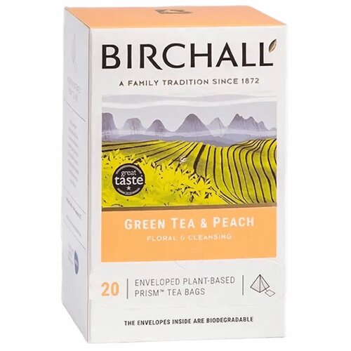 Herbata BIRCHALL Zielona z brzoskwinią (20 sztuk)