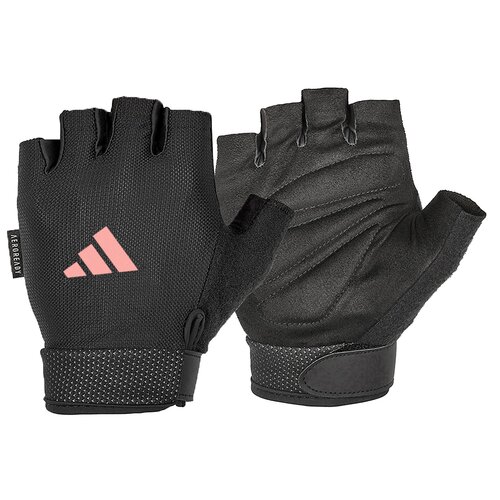 Rękawice treningowe ADIDAS Essential Adjustable (rozmiar S) Czarno-różowy