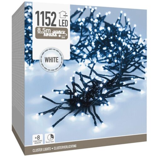 Lampki Choinkowe CHRISTMAS DECORATION Łańcuch Świetlny 1152 LED TIMER Zimny Biały