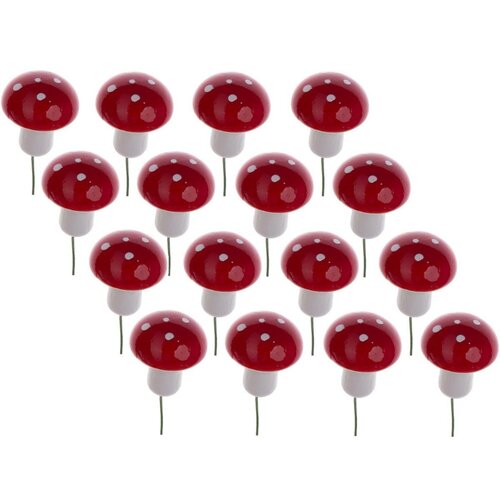 Figurka dekoracyjna CHRISTMAS DECORATION Grzybki muchomorki na druciku 16 szt.