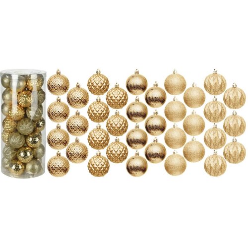 Bombki CHRISTMAS DECORATION Set 6 cm Złoty (35 sztuk)
