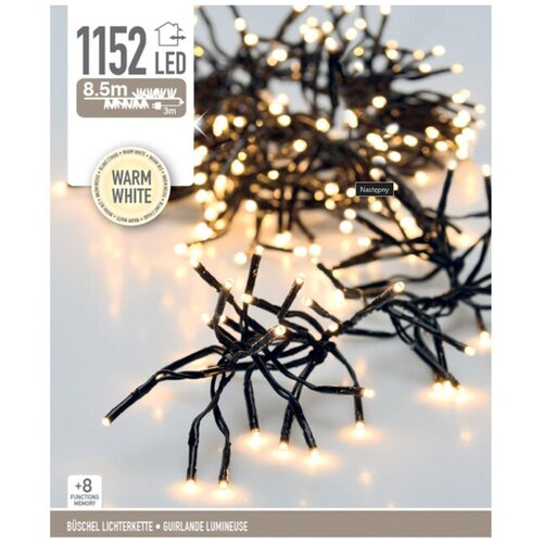 Lampki Choinkowe Łańcuch Świetlny 1152 LED TIMER Ciepły Biały