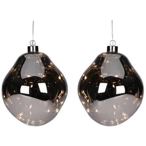 Bombka CHRISTMAS DECORATION Kropla 12 cm Antracytowy (2 sztuki)