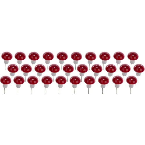 Figurka dekoracyjna CHRISTMAS DECORATION Grzybki muchomorki na druciku 30 szt.