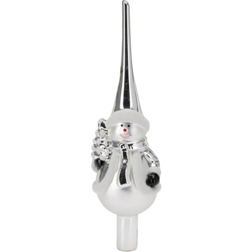 Czubek CHRISTMAS DECORATION Bałwan 28 cm Srebrny