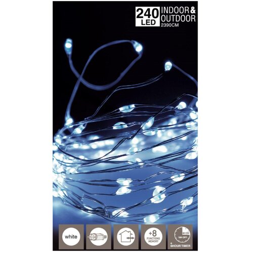 Lampki Druciki Girlanda 240 LED Zimny Biały