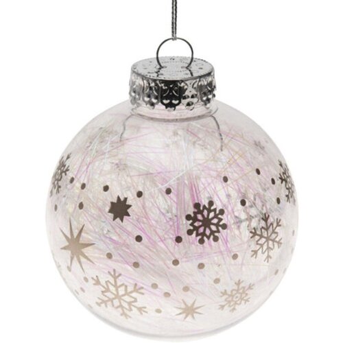 Bombka CHRISTMAS DECORATION Gwiazdki 8 cm Srebrny