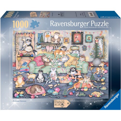 Puzzle RAVENSBURGER Łobuziarskie koty w Święta 12001244 (1000 elementów)
