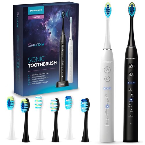 Szczoteczka soniczna BERDSEN Galaxy Duo (2 sztuki) Czarny i Biały