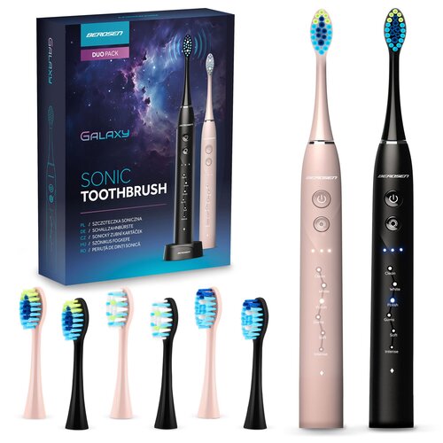 Szczoteczka soniczna BERDSEN Galaxy Duo (2 sztuki) Czarny + Różowy