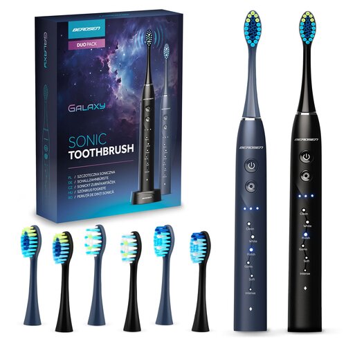 Szczoteczka soniczna BERDSEN Galaxy Duo (2 sztuki) Czarny i Granatowy