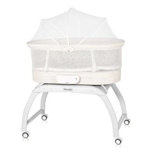 Łóżeczko LIONELO z wagą i funkcją kołyski Coral White