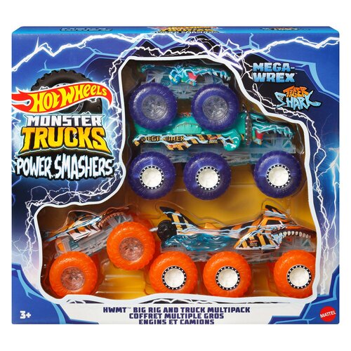 Zestaw pojazdów Hot Wheels Monster Trucks Power Smashers HYJ29 (4 szt.)