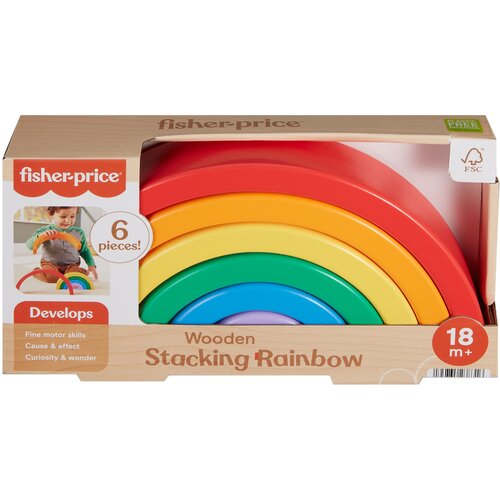 Klocki drewniane FISHER PRICE Tęcza HXT73