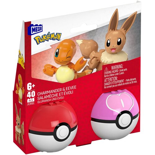 Klocki plastikowe MEGA Pokemon Charmander i Eevee Pokeball JCR 81