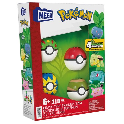 Klocki plastikowe MEGA Pokemon Drużyna Typu Trawiastego HWR77