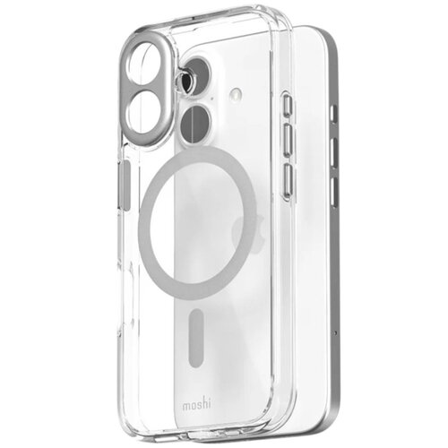 Etui MOSHI iGlaze MagSafe do Apple iPhone 16 Przezroczysto-srebrny