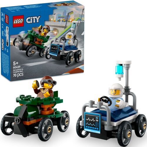LEGO 60459 City Zestaw wyścigówek: samolot kontra łóżko szpitalne