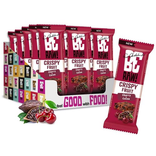 Baton proteinowy BERAW Crispy Fruit Wiśnia-kakao (15 x 40 g)
